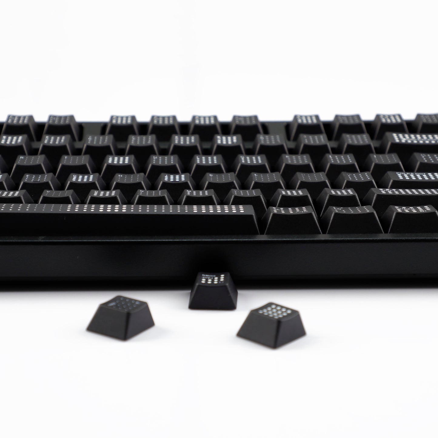 YMDK Polka Dot 143 keys Keycaps Black Frosted Cherry Profile PBT Print Keycap for 61/68/84/87/98/104/108 MX Mechanical Keyboard