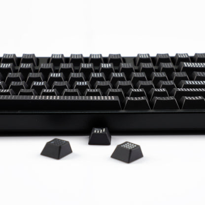 YMDK Polka Dot 143 keys Keycaps Black Frosted Cherry Profile PBT Print Keycap for 61/68/84/87/98/104/108 MX Mechanical Keyboard