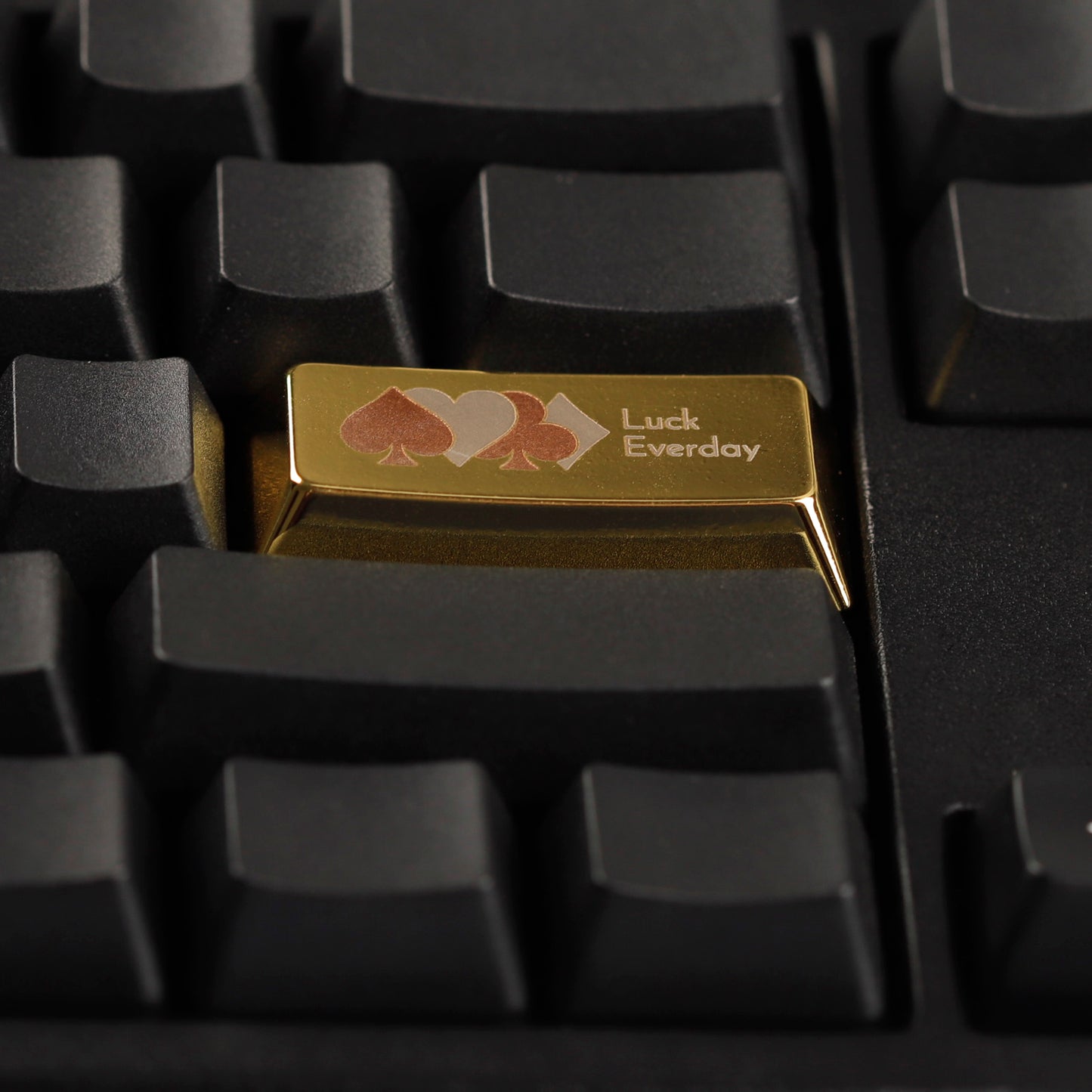 YMDK Metal Gold Playing Card Themed Cool Poker Unique Arrow Keys Enter 2.25u Personalized Cherry Keycaps for MX Mechanical Keyboards