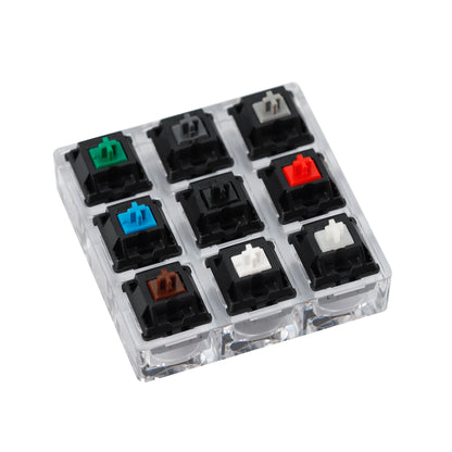 9 Keys Switches Tester(Cherry Gateron Green Clear White Gray Clear Zealio Purple Kailh Box Navy Jade  Switches)