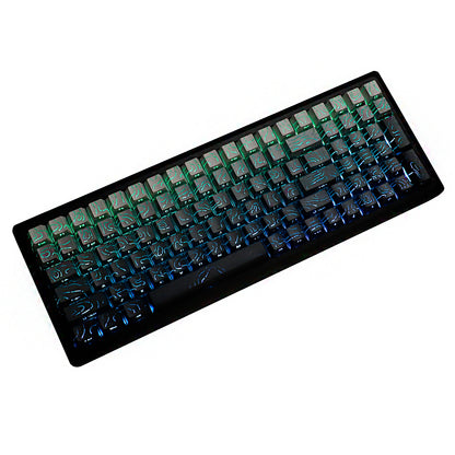 YMDK 135 Keys Color Contour Lines Personality Double Shot Side-lit Dye Sub PBT Cherry Profile Keycap for Most MX Mechanical Keyboard