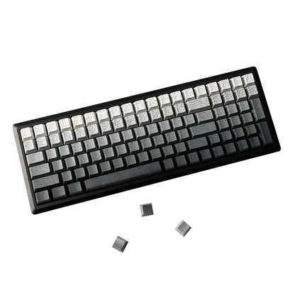 YMDK 135 Keys Color Contour Lines Personality Double Shot Side-lit Dye Sub PBT Cherry Profile Keycap for Most MX Mechanical Keyboard