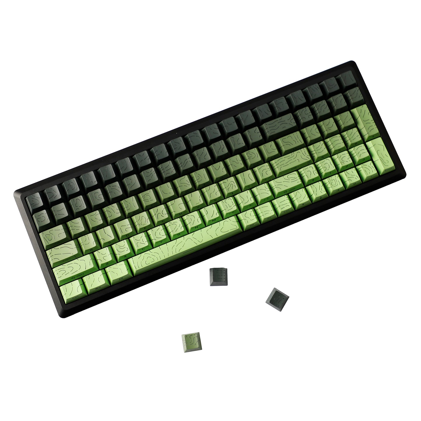 YMDK 135 Keys Color Contour Lines Personality Double Shot Side-lit Dye Sub PBT Cherry Profile Keycap for Most MX Mechanical Keyboard