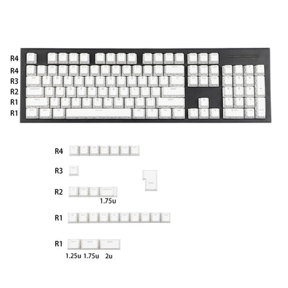 YMDK 130 Keys Imperial Light Theme White Backlit Shine Through Cherry Profile Keycaps for 68/75/87/98/104/108 MX Mechanical Keyboards