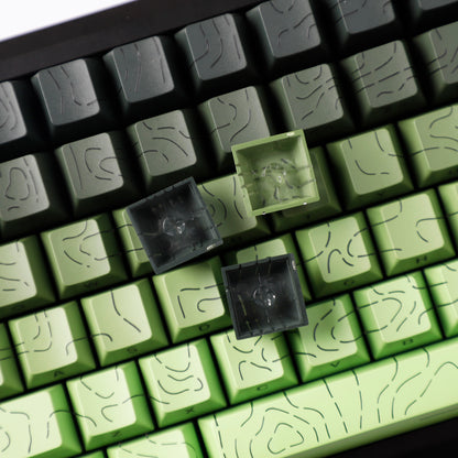 YMDK 135 Keys Color Contour Lines Personality Double Shot Side-lit Dye Sub PBT Cherry Profile Keycap for Most MX Mechanical Keyboard