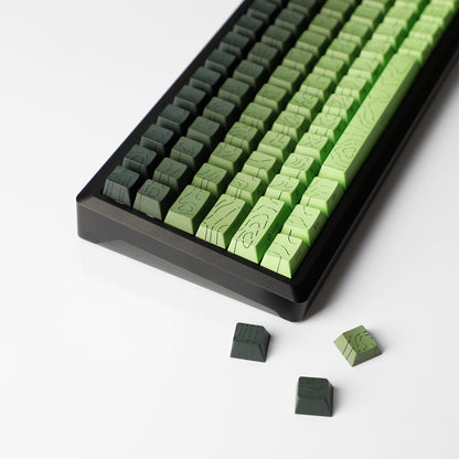 YMDK 135 Keys Color Contour Lines Personality Double Shot Side-lit Dye Sub PBT Cherry Profile Keycap for Most MX Mechanical Keyboard