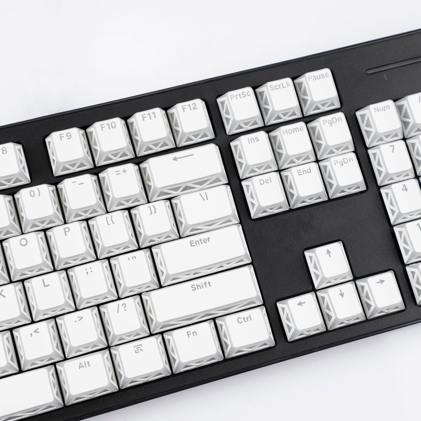YMDK 130 Keys Imperial Light Theme White Backlit Shine Through Cherry Profile Keycaps for 68/75/87/98/104/108 MX Mechanical Keyboards