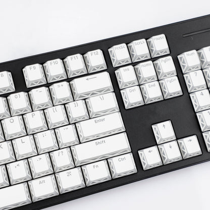 YMDK 130 Keys Imperial Light Theme White Backlit Shine Through Cherry Profile Keycaps for 68/75/87/98/104/108 MX Mechanical Keyboards