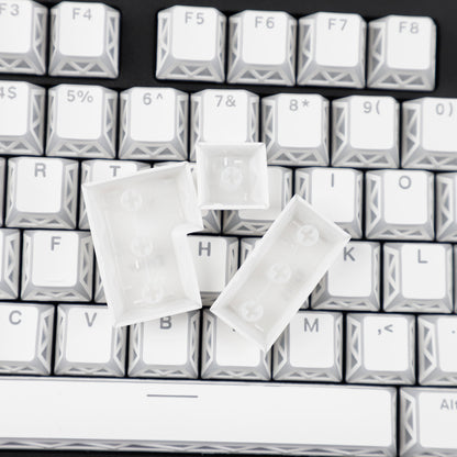 YMDK 130 Keys Imperial Light Theme White Backlit Shine Through Cherry Profile Keycaps for 68/75/87/98/104/108 MX Mechanical Keyboards