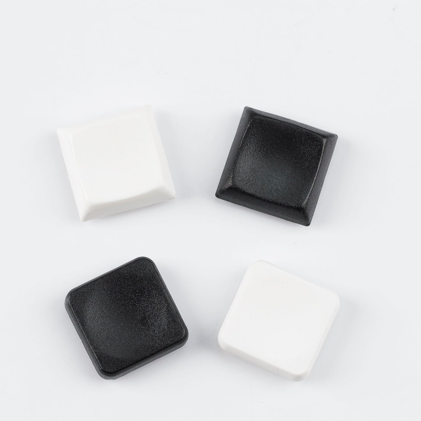 YMDK Square Round 1u Low Profile Blank Black White Keycaps PBT Material DIY for Kailh Choc 1350 Switch Mechanical Keyboard