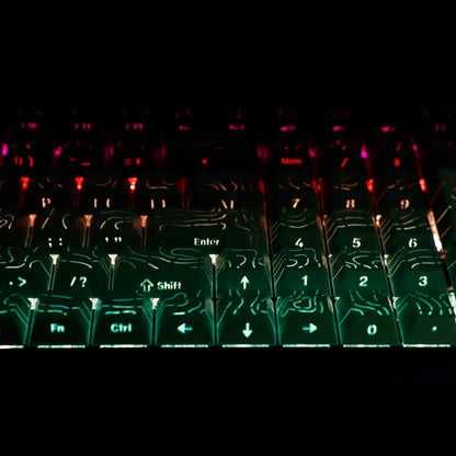 YMDK 135 Keys Color Contour Lines Personality Double Shot Side-lit Dye Sub PBT Cherry Profile Keycap for Most MX Mechanical Keyboard