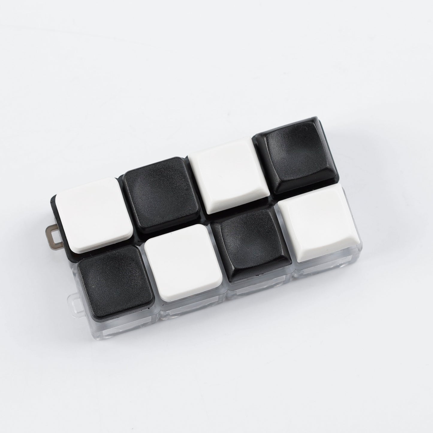 YMDK Square Round 1u Low Profile Blank Black White Keycaps PBT Material DIY for Kailh Choc 1350 Switch Mechanical Keyboard