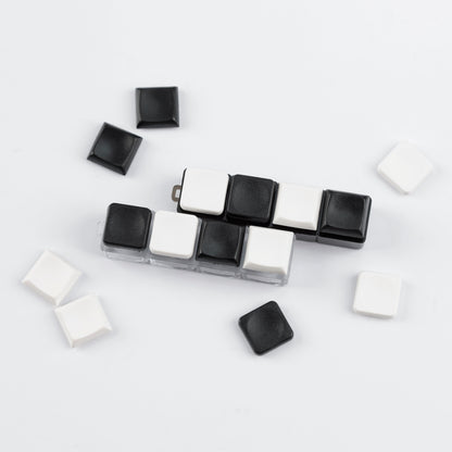 YMDK Square Round 1u Low Profile Blank Black White Keycaps PBT Material DIY for Kailh Choc 1350 Switch Mechanical Keyboard