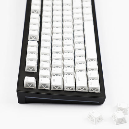 YMDK 130 Keys Imperial Light Theme White Backlit Shine Through Cherry Profile Keycaps for 68/75/87/98/104/108 MX Mechanical Keyboards
