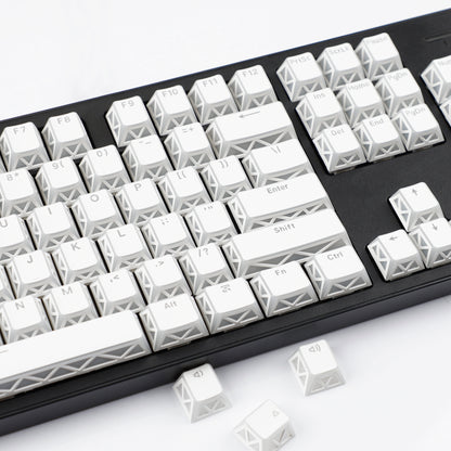 YMDK 130 Keys Imperial Light Theme White Backlit Shine Through Cherry Profile Keycaps for 68/75/87/98/104/108 MX Mechanical Keyboards
