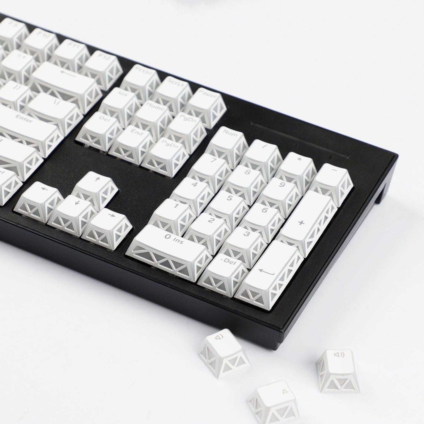 YMDK 130 Keys Imperial Light Theme White Backlit Shine Through Cherry Profile Keycaps for 68/75/87/98/104/108 MX Mechanical Keyboards