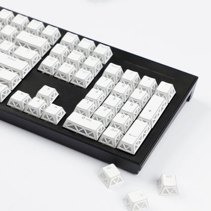 YMDK 130 Keys Imperial Light Theme White Backlit Shine Through Cherry Profile Keycaps for 68/75/87/98/104/108 MX Mechanical Keyboards