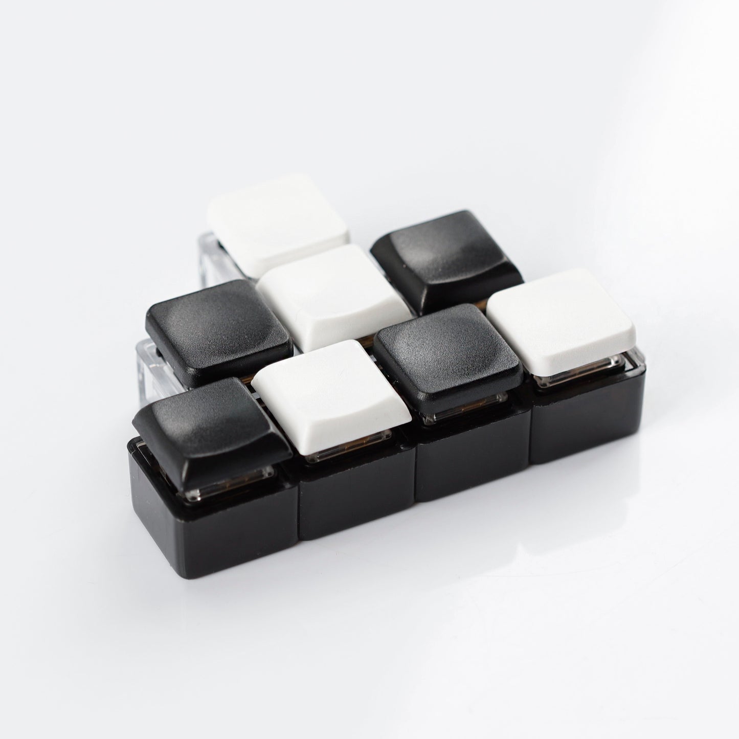 YMDK Square Round 1u Low Profile Blank Black White Keycaps PBT Material DIY for Kailh Choc 1350 Switch Mechanical Keyboard