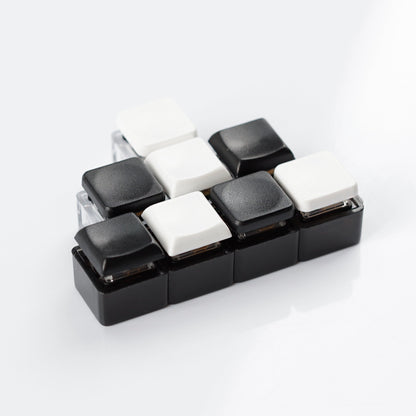 YMDK Square Round 1u Low Profile Blank Black White Keycaps PBT Material DIY for Kailh Choc 1350 Switch Mechanical Keyboard