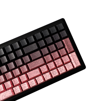 YMDK 135 Keys Color Contour Lines Personality Double Shot Side-lit Dye Sub PBT Cherry Profile Keycap for Most MX Mechanical Keyboard
