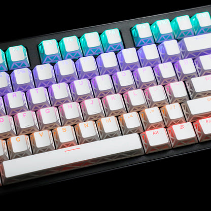 YMDK 130 Keys Imperial Light Theme White Backlit Shine Through Cherry Profile Keycaps for 68/75/87/98/104/108 MX Mechanical Keyboards