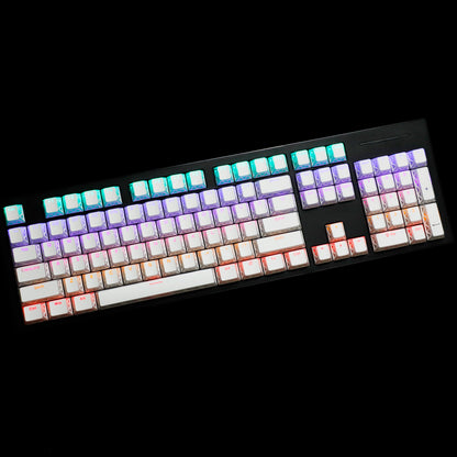 YMDK 130 Keys Imperial Light Theme White Backlit Shine Through Cherry Profile Keycaps for 68/75/87/98/104/108 MX Mechanical Keyboards