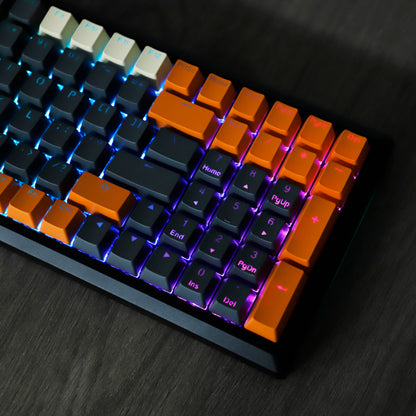 Carbon Miami PBT Double Shot Cherry Profile ANSI Backlit Keycaps for MX Mechanical Keyboard Melody 96 KBD75 68 61 87 104 Keychron(Only Keycap) (Carbon)