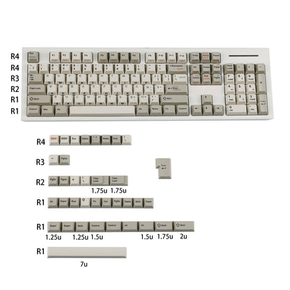 YMDK 161 Keys 9009 English Korean German Russian QWERTZ Cherry Profile Dye Sub Top Print PBT Keycap for 61/68/87/98/104/108 Layout MX Mechanical Keyboard