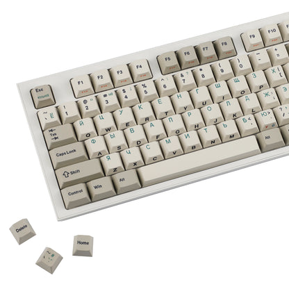 YMDK 161 Keys 9009 English Korean German Russian QWERTZ Cherry Profile Dye Sub Top Print PBT Keycap for 61/68/87/98/104/108 Layout MX Mechanical Keyboard