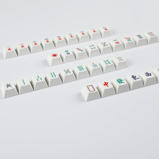 YMDK Mahjong Theme Personalized Keycaps Novel Creative PBT Key Cap Cherry Profile R4 Dye Sub KeyCap for MX Mechanical Keyboard