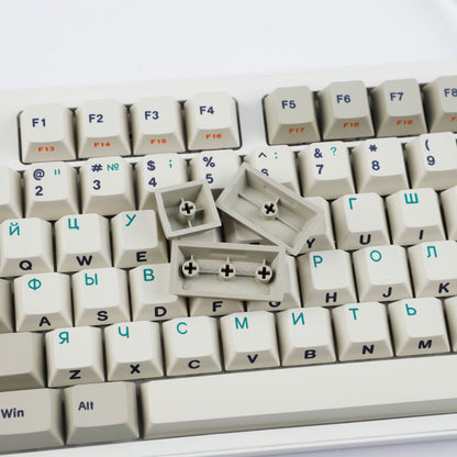 YMDK 161 Keys 9009 English Korean German Russian QWERTZ Cherry Profile Dye Sub Top Print PBT Keycap for 61/68/87/98/104/108 Layout MX Mechanical Keyboard