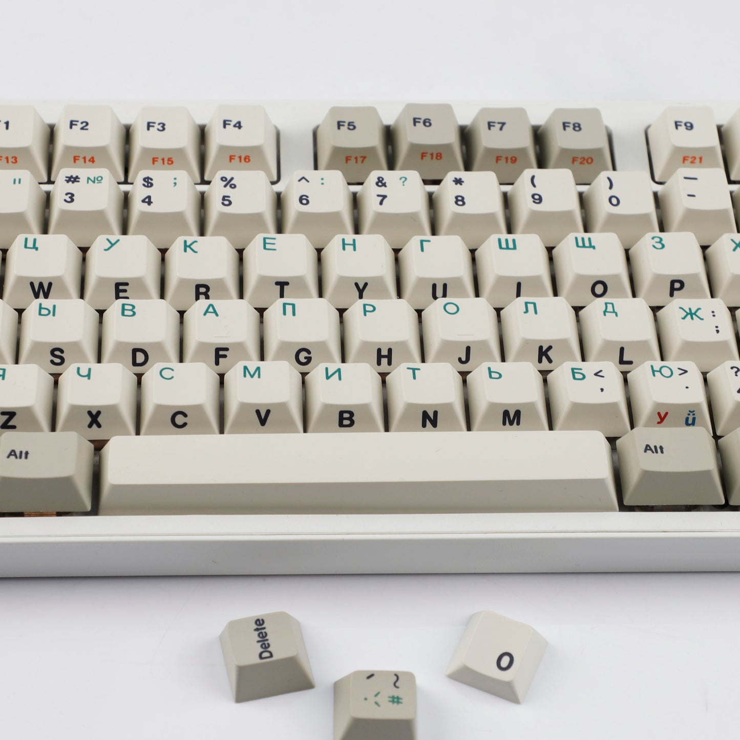 YMDK 161 Keys 9009 English Korean German Russian QWERTZ Cherry Profile Dye Sub Top Print PBT Keycap for 61/68/87/98/104/108 Layout MX Mechanical Keyboard