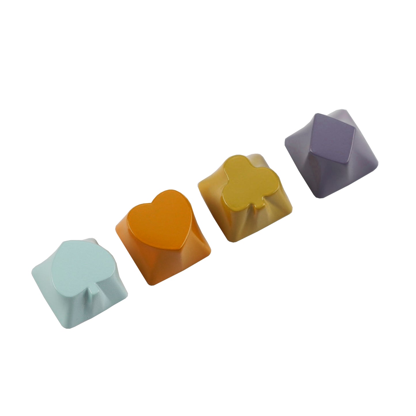 YMDK 4pcs Poker Suit Metal Keycaps, Matte Gold Electroplated Spade Heart Club Diamond Direction Arrow Key Keycaps for MX Mechanical Keyboards