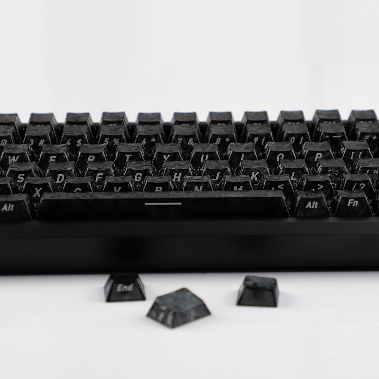 YMDK Carbon Fiber Texture 119 Key Side Printed Shine Through Keycaps for 61/64/68/84/87/96/108-Key MX Mechanical Keyboards