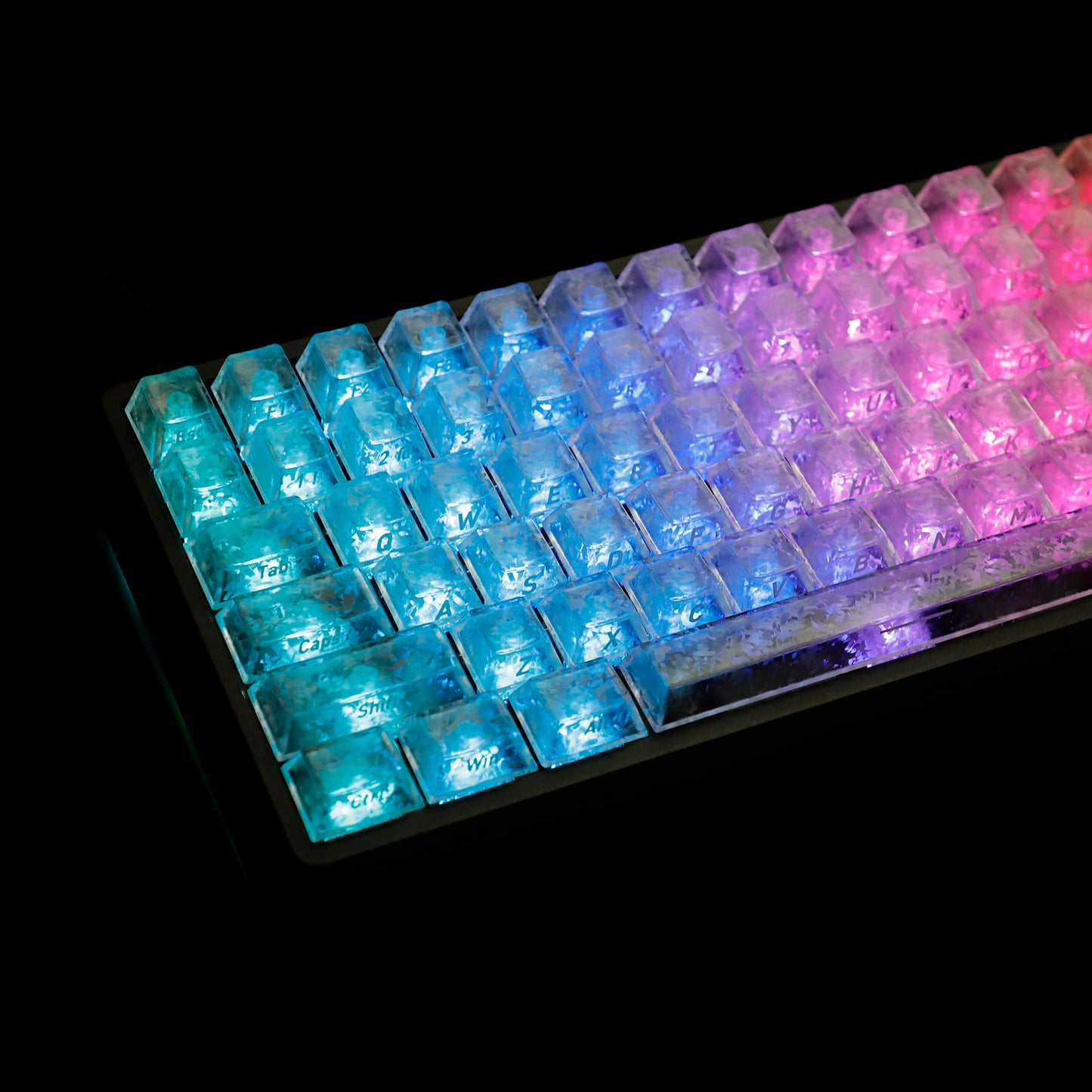 YMDK Carbon Fiber Texture 119 Key Side Printed Shine Through Keycaps for 61/64/68/84/87/96/108-Key MX Mechanical Keyboards