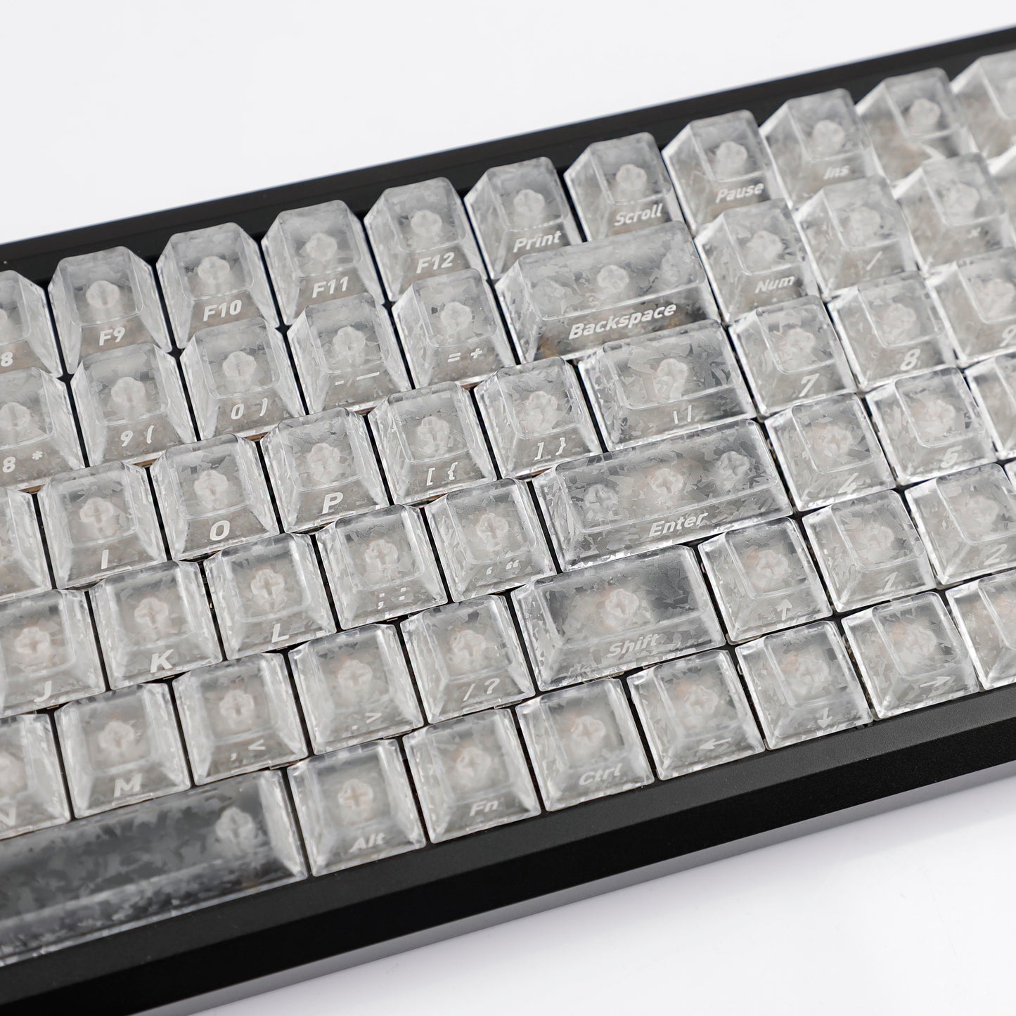 YMDK Carbon Fiber Texture 119 Key Side Printed Shine Through Keycaps for 61/64/68/84/87/96/108-Key MX Mechanical Keyboards