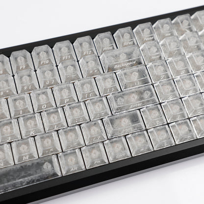 YMDK Carbon Fiber Texture 119 Key Side Printed Shine Through Keycaps for 61/64/68/84/87/96/108-Key MX Mechanical Keyboards