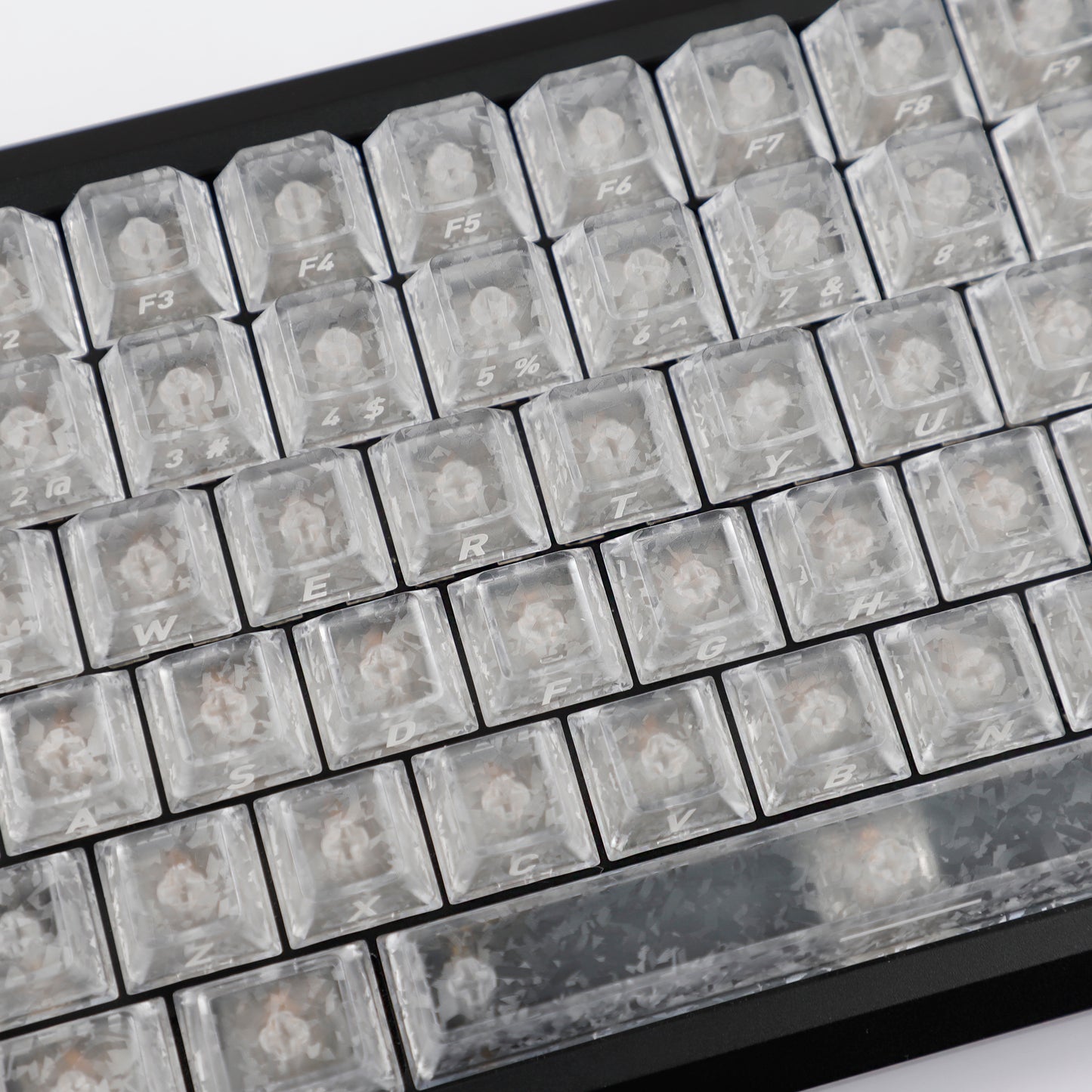 YMDK Carbon Fiber Texture 119 Key Side Printed Shine Through Keycaps for 61/64/68/84/87/96/108-Key MX Mechanical Keyboards