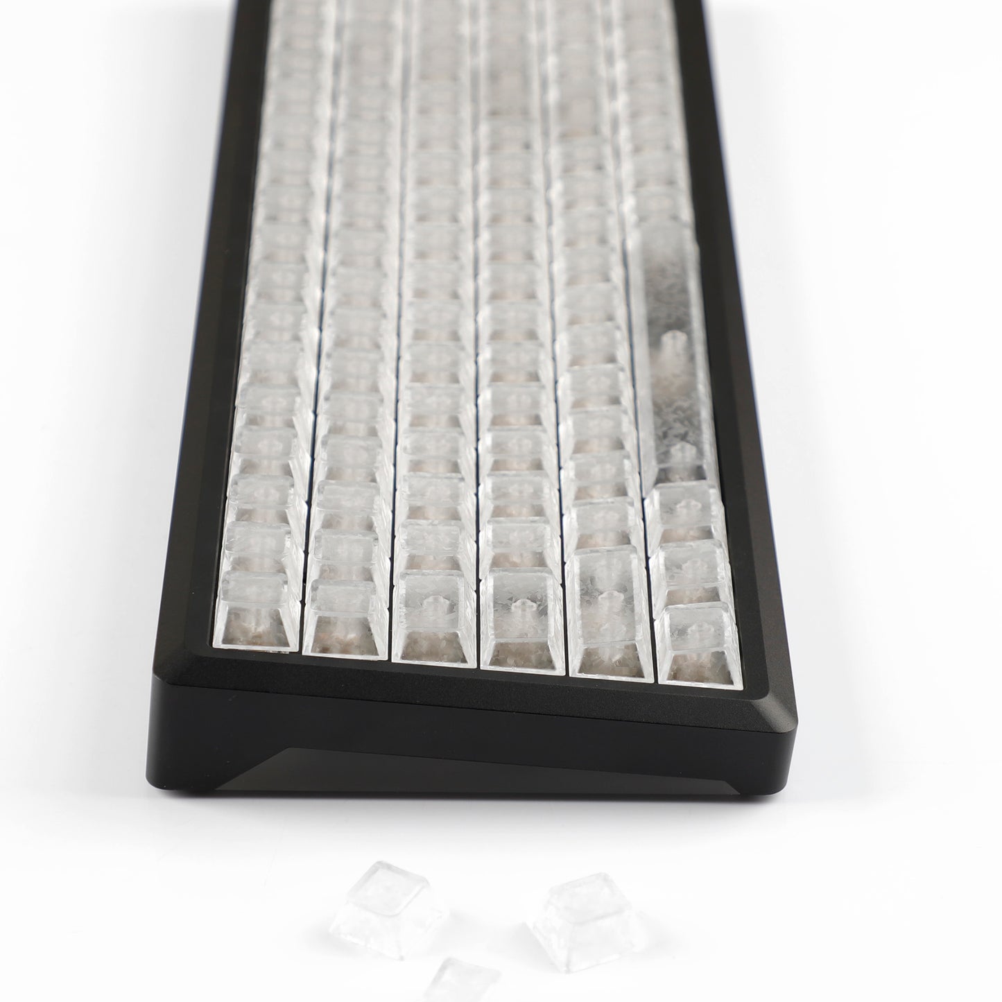 YMDK Carbon Fiber Texture 119 Key Side Printed Shine Through Keycaps for 61/64/68/84/87/96/108-Key MX Mechanical Keyboards