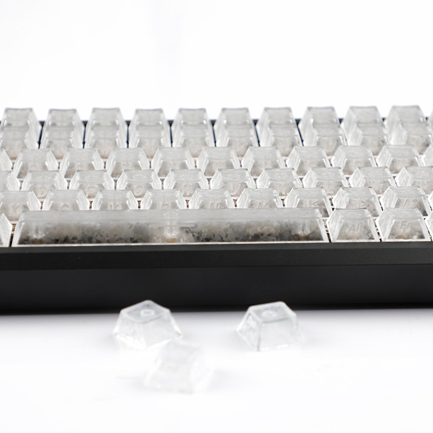 YMDK Carbon Fiber Texture 119 Key Side Printed Shine Through Keycaps for 61/64/68/84/87/96/108-Key MX Mechanical Keyboards