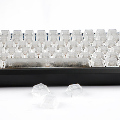 YMDK Carbon Fiber Texture 119 Key Side Printed Shine Through Keycaps for 61/64/68/84/87/96/108-Key MX Mechanical Keyboards