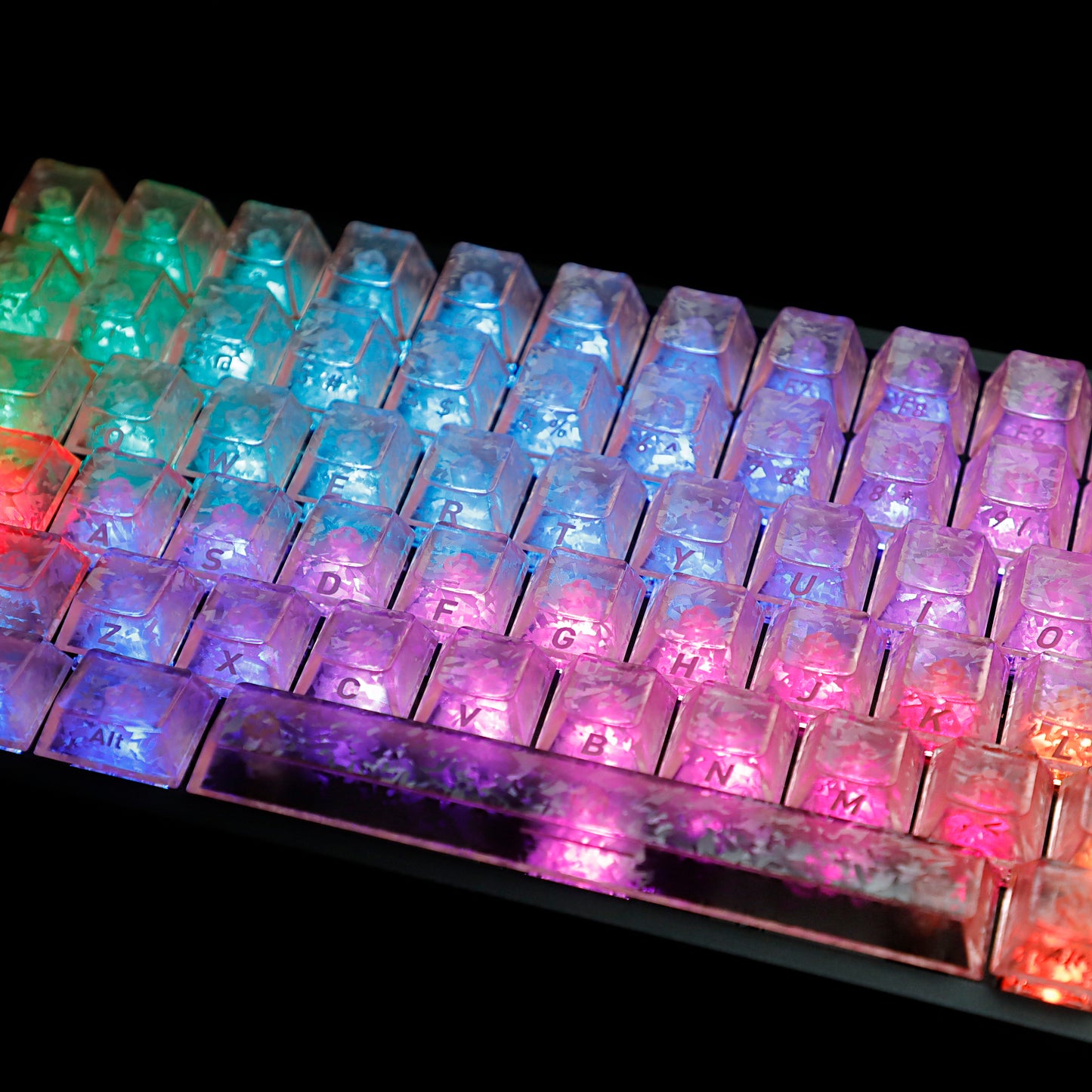 YMDK Carbon Fiber Texture 119 Key Side Printed Shine Through Keycaps for 61/64/68/84/87/96/108-Key MX Mechanical Keyboards