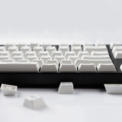 YMDK 131 Keys Minimalist Ocean Theme Keycaps Top Print PBT Dye Sub Cherry Profile Keycap for 75/87/98/104/108 MX Mechanical Keyboard