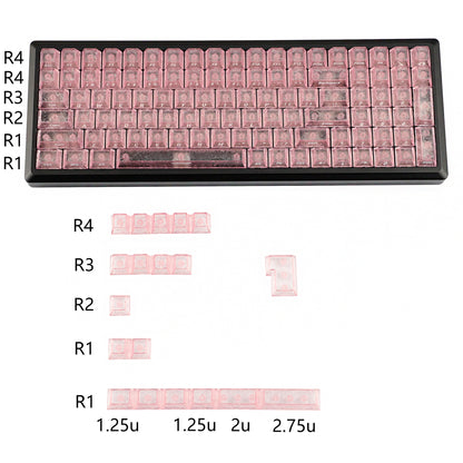 YMDK Carbon Fiber Texture 119 Key Side Printed Shine Through Keycaps for 61/64/68/84/87/96/108-Key MX Mechanical Keyboards