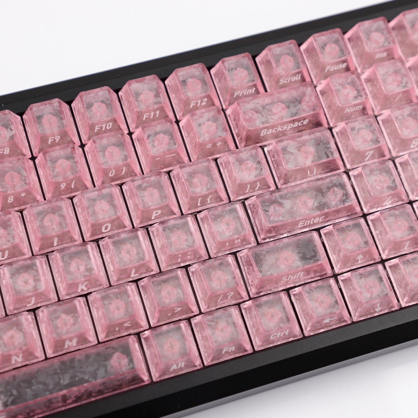 YMDK Carbon Fiber Texture 119 Key Side Printed Shine Through Keycaps for 61/64/68/84/87/96/108-Key MX Mechanical Keyboards