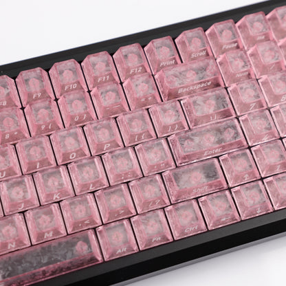 YMDK Carbon Fiber Texture 119 Key Side Printed Shine Through Keycaps for 61/64/68/84/87/96/108-Key MX Mechanical Keyboards