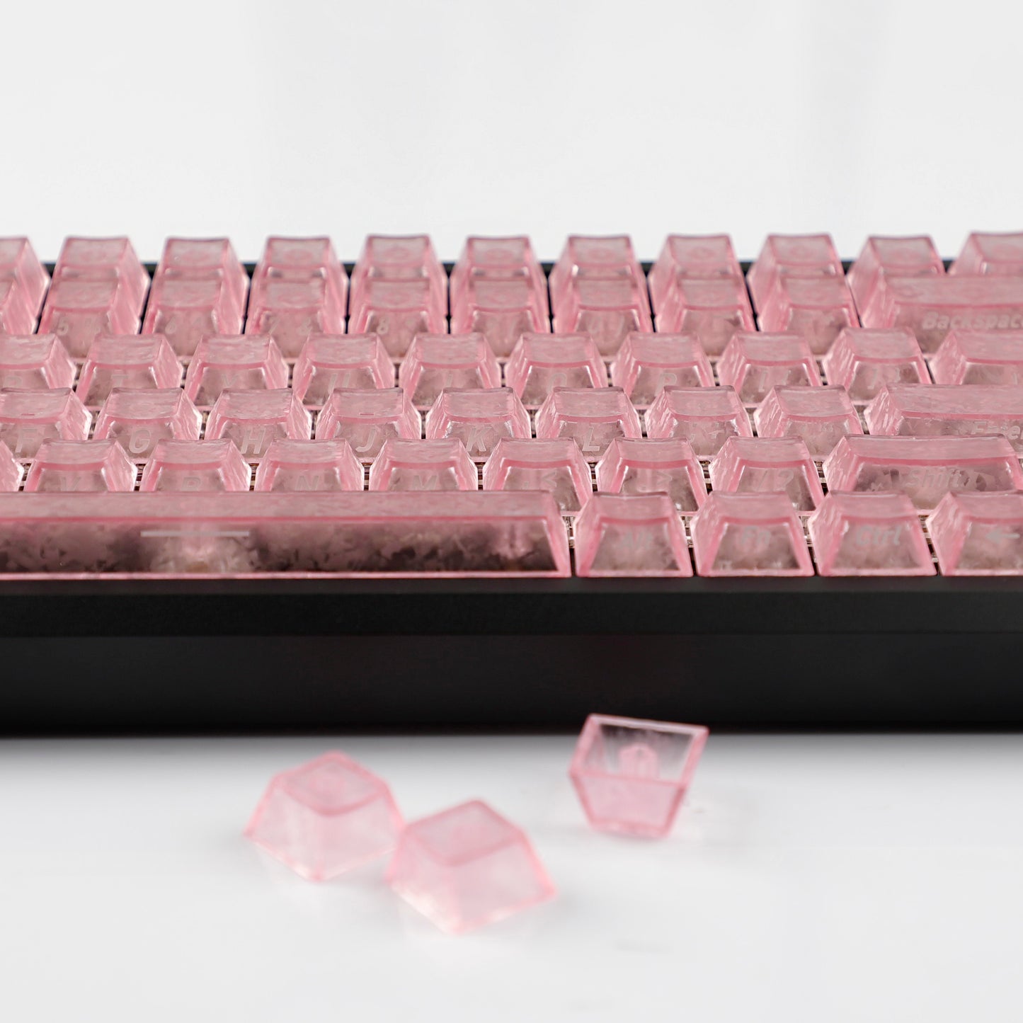 YMDK Carbon Fiber Texture 119 Key Side Printed Shine Through Keycaps for 61/64/68/84/87/96/108-Key MX Mechanical Keyboards