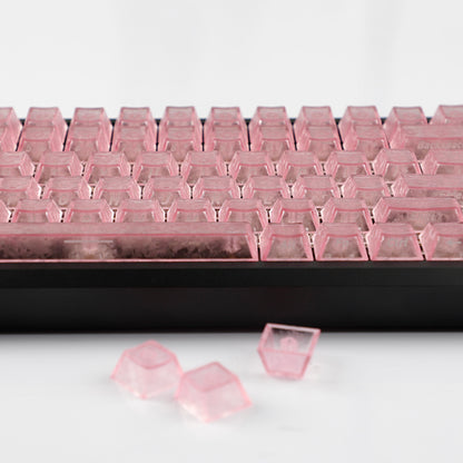 YMDK Carbon Fiber Texture 119 Key Side Printed Shine Through Keycaps for 61/64/68/84/87/96/108-Key MX Mechanical Keyboards