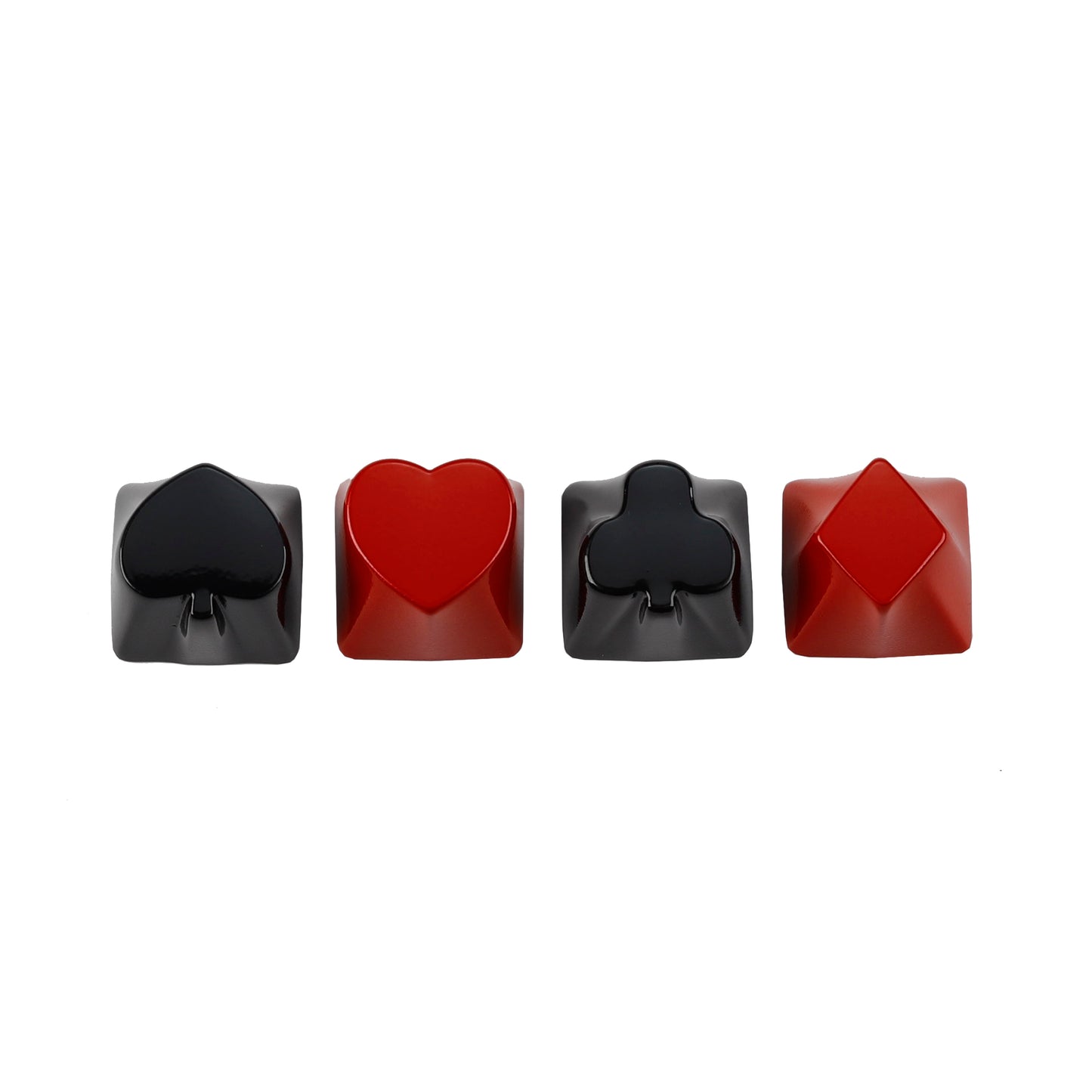 YMDK 4pcs Poker Suit Metal Keycaps, Matte Gold Electroplated Spade Heart Club Diamond Direction Arrow Key Keycaps for MX Mechanical Keyboards