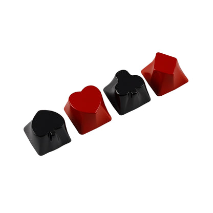 YMDK 4pcs Poker Suit Metal Keycaps, Matte Gold Electroplated Spade Heart Club Diamond Direction Arrow Key Keycaps for MX Mechanical Keyboards